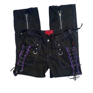 Tripp Nyc Purple Ruffles & Laced Pants